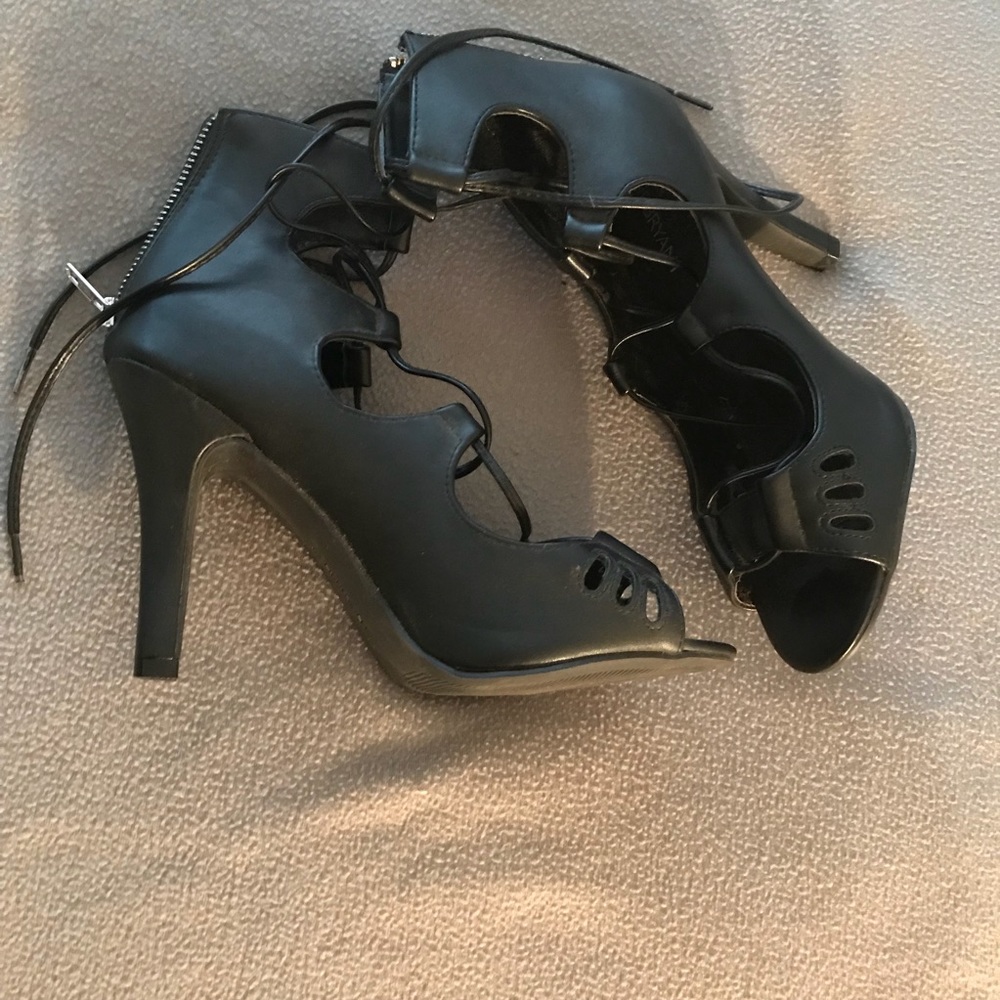 4.25” Lace-up High Heeled Sandals